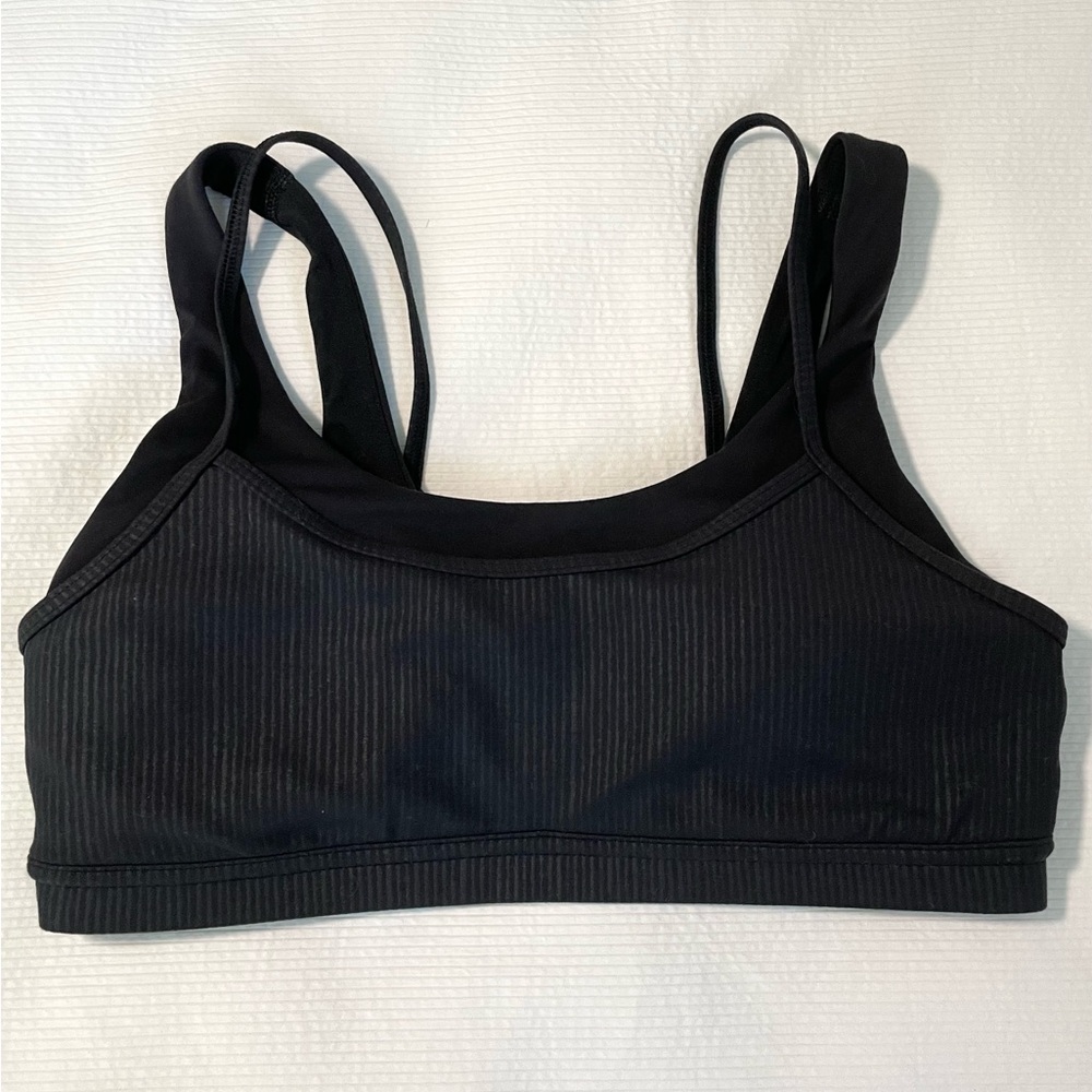 Lululemon black double layer sports bra, medium support, size 10